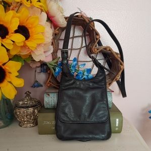 Vintage DKNY Black Leather Mini Crossbody